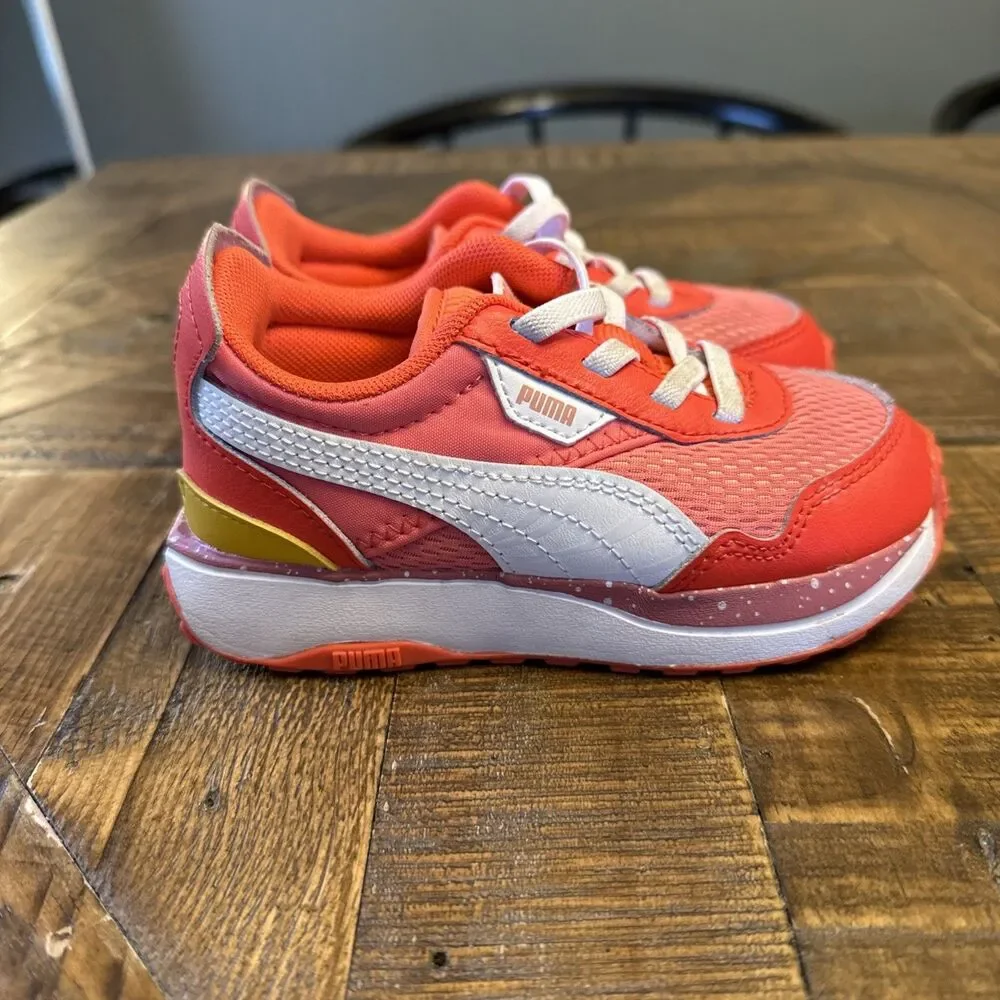 Puma 387850-01 Toddler Sneakers Size 9C Orange Pink Baby Shoes